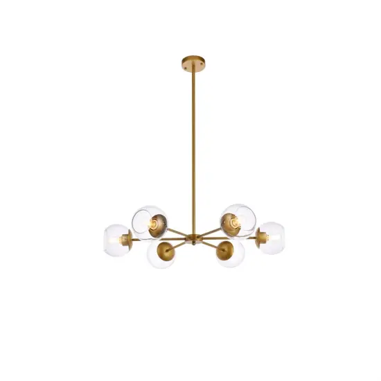 Briggs 30 inch pendant in brass with clear shade {1}