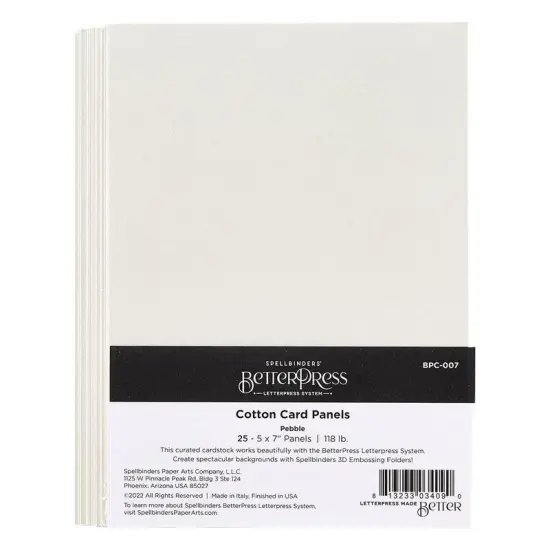 Pebble BetterPress A7 Cotton Card Panels - Spellbinders {1}
