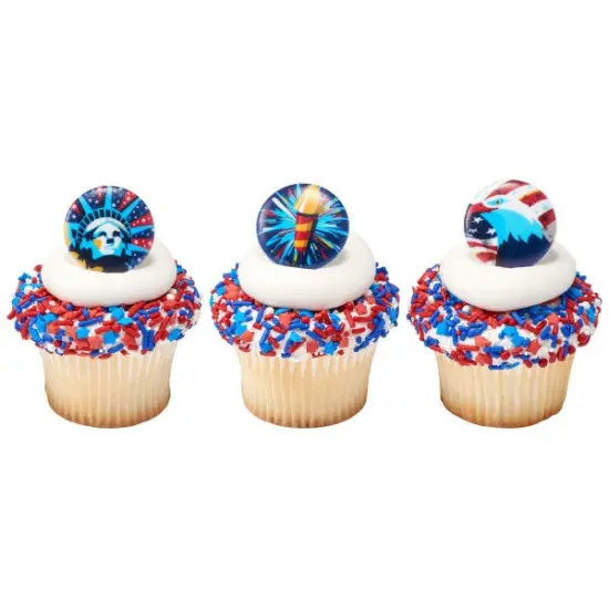 Celebrate Liberty Cupcake Rings, 12ct {1}