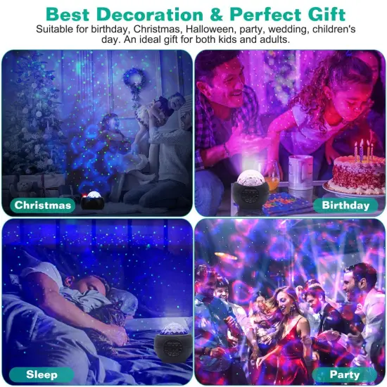 Galaxy Star Projector LED Sky Night Lamp USB Ocean Wave Star Light {2}