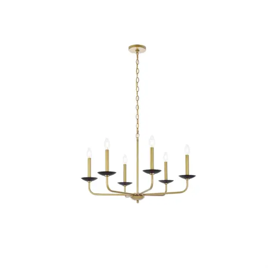Cohen 30 inch pendant in black and brass {1}