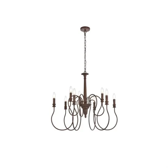 Flynx 9 lights pendant in weathered oak {1}