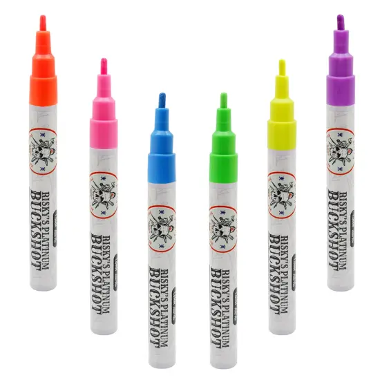 Risky's Tools of the Trade Platinum Buckshot 1mm 6 Pack of Fluorescents for Graffiti or Fine Art {5}