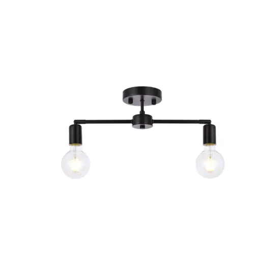 Zane 2 lights black flush mount {1}