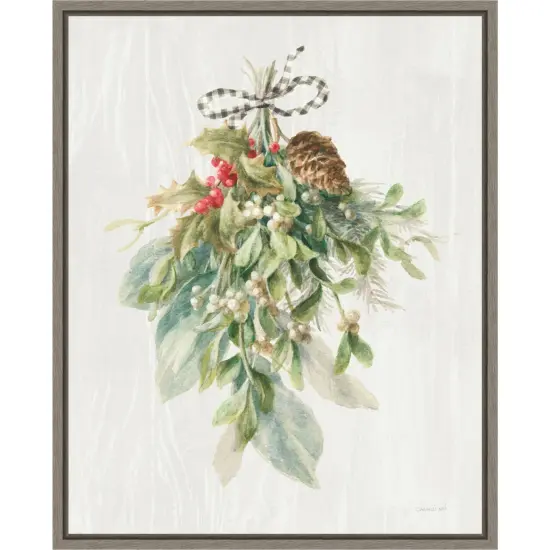 Floursack Holiday XII Plaid by Danhui Nai Canvas Art Framed {1}