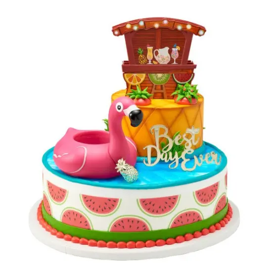 Best Day Ever Plastic Candle Holder Cake Topper, 1ct Gold {2}