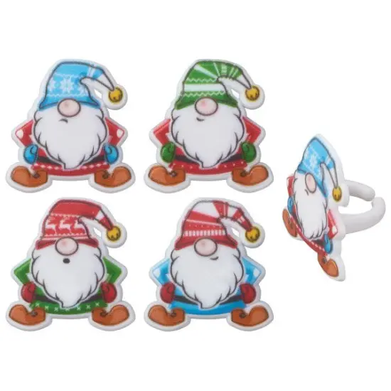 Holiday Gnomes Cupcake Rings, 12ct {2}