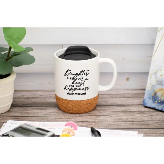 Dexsa Daughter Designer Cork Bottom Mug with Lid - 14 oz {2}