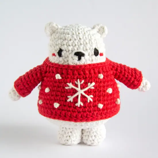 Hoooked Amigurumi DIY Kit W/Eco Barbante Yarn-Winter Bear Yule {2}
