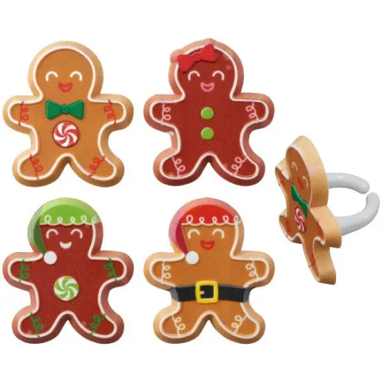 Gingerbread Friends Cupcake Rings, 12ct {1}