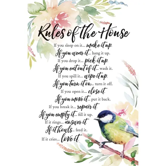 Dexsa Rules Of The House Woodland Grace Series 6" x 9" Wood Plaque with Easel {1}