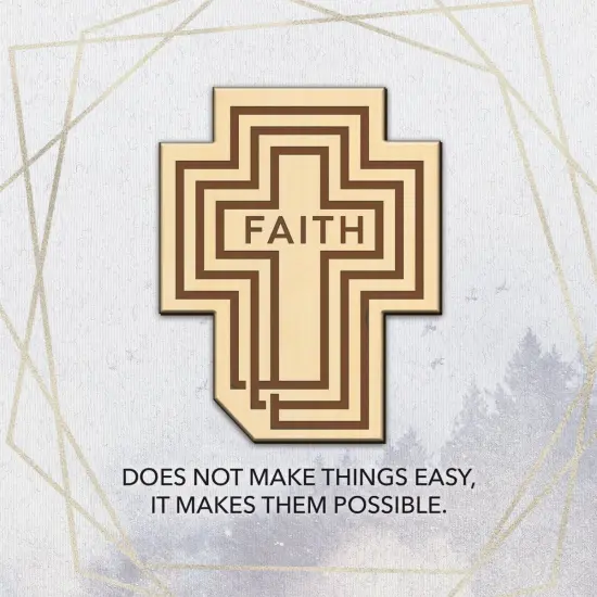 Dexsa Faith Does Not Make Things Meadow Wood Plaque 6 inches x 6 inches {3}