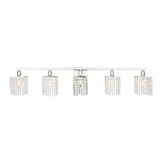 Phineas 5 light Chrome and Clear Crystals wall sconce {1}