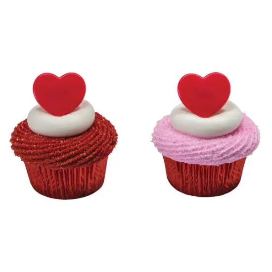 Red Heart Cupcake Rings, 12ct {2}