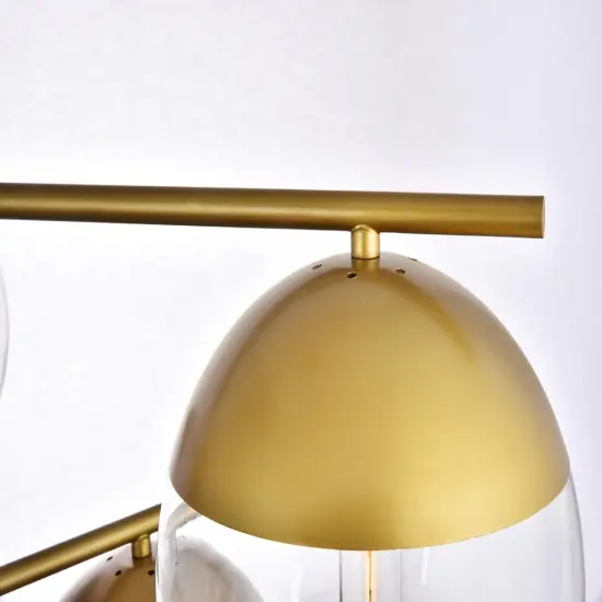 Eclipse 6 Lights Brass Pendant With Clear Glass {5}
