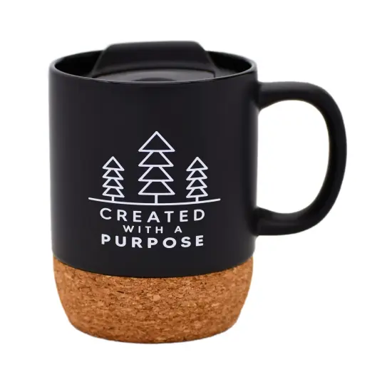 Dexsa Created With A Purpose Designer Cork Bottom Mug with Lid - 14 oz {1}