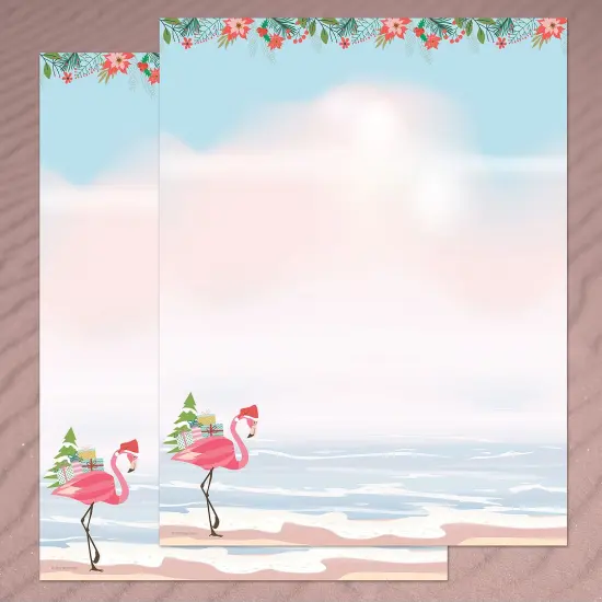 Great Papers! Merry Flamingo Holiday Letterhead, Invitations and Announcements, Printer Friendly, 8.5" x 11", 80 Pack {3}