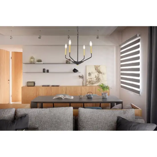 Enzo 4 light Black and Brass pendant {2}