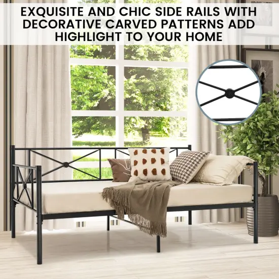 Metal Daybed Frame Twin Size with Slats {1}