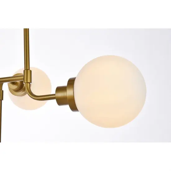 Hanson 8 lights pendant in brass with frosted shade {5}