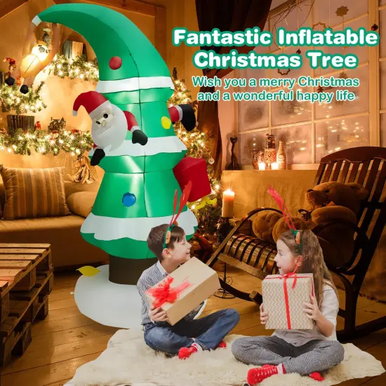 8 Feet Inflatable Christmas Tree with Santa Claus {1}