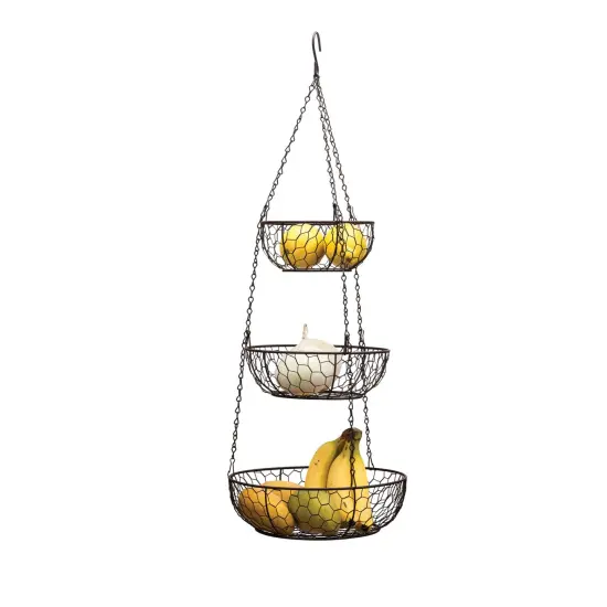 RSVP International Chicken Wire Hanging Basket - Bronze {3}
