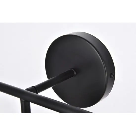 Hanson 3 lights bath sconce in black with frosted shade {5}