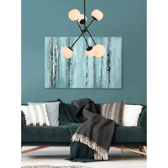 Axl 24 inch pendant in black with white shade {2}