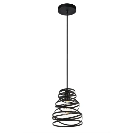 Sybil Collection Pendant D7.5 H9.2 Lt:1 Matte Black Finish {3}