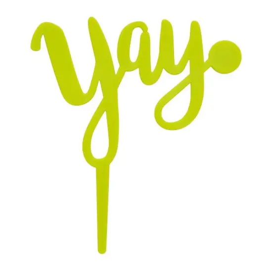 Yay Plastic Candle Holder Cake Topper, 1ct Lime {1}