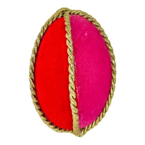 4" Foam Velvet Fabric Ornament in Red, Pink, and Gold Trim by TCT Crafts - Festive Holiday Decor-85742 {1}