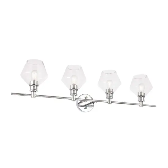 Gene 4 light Chrome and Clear glass Wall sconce {4}