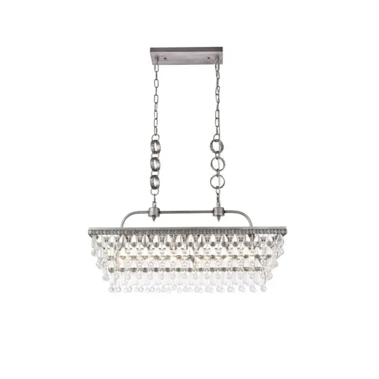 Nordic 32 inch rectangle pendant in antique silver {1}