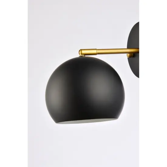 Othello 1 light black and brass wall sconce {6}