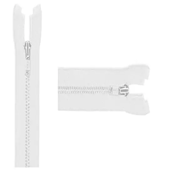 #3 Aluminum Lightweight Metal Separating YKK Jacket Zipper - Choose Length - Color: White - 1 Zipper Per Pack - Made in The United States. (30" Inches) {1}