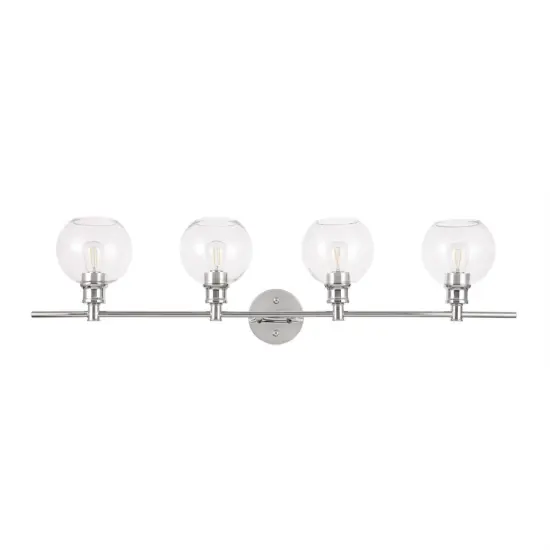Collier 4 light Chrome and Clear glass Wall sconce {3}