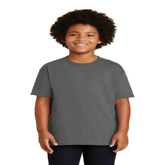 Gildan&reg; Youth Ultra Cotton Short Sleeve Crew-Neck T-Shirt Charcoal {1}