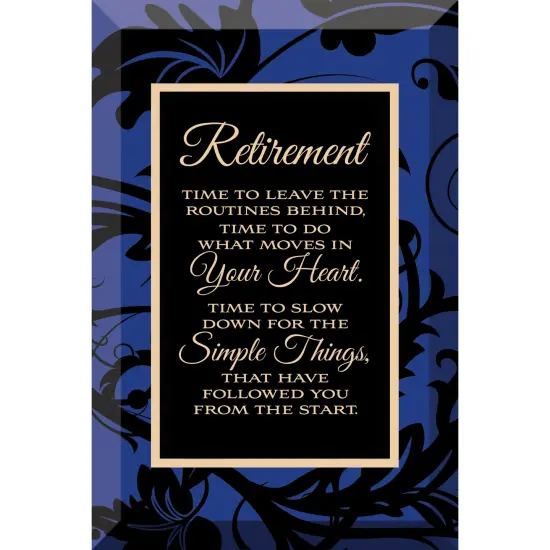 Dexsa Retirement Beveled Glass Plaque with Easel {1}