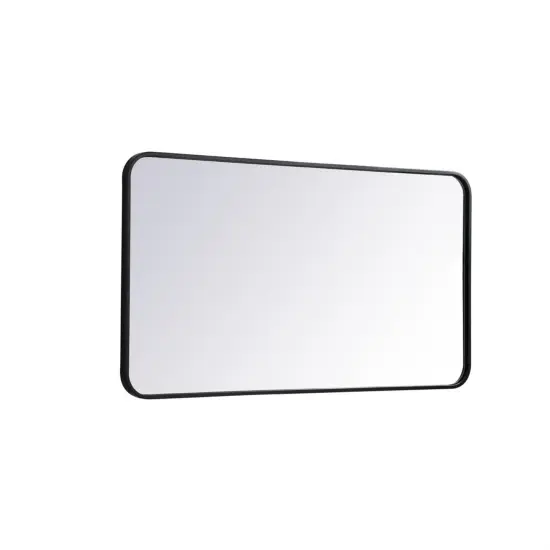 Soft corner metal rectangular mirror 22x40 inch in Black {6}