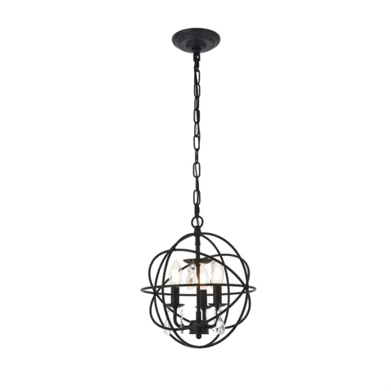 Wallace 3 light Matte Black Pendant {1}