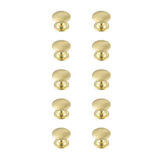 Kaid 1.2" Diameter Brushed Gold Mushroom Knob Multipack (Set of 10) {1}