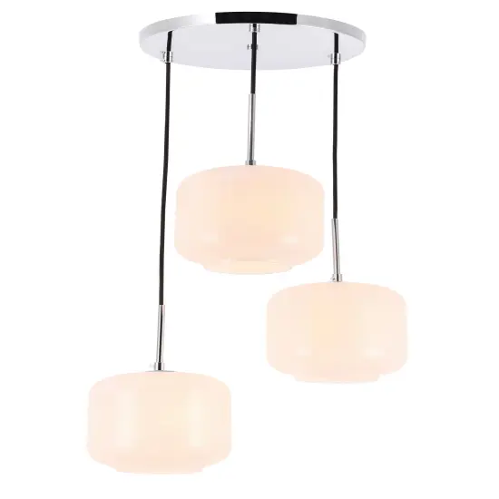 Collier 3 light Chrome and Frosted white glass pendant {6}