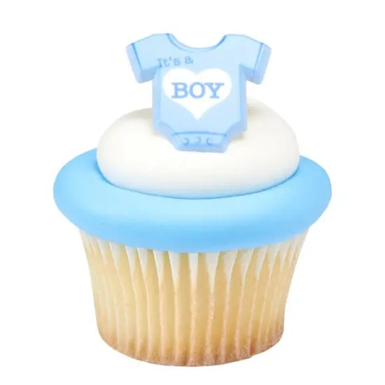 It's a Boy Cupcake Rings, 12ct {1}
