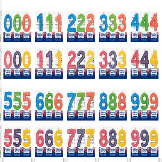 Mini Glitter Numeral Candle, 1ct Pink {2}