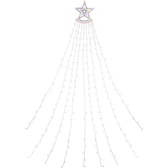 Northlight LED Lighted Waterfall Tree Outdoor Multi-Function Christmas Decoration - 12.5' - Color-Changing Lights White {1}