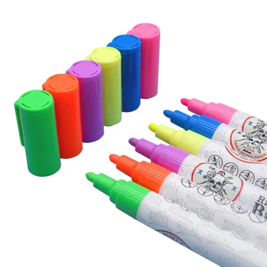 Risky's Tools of the Trade Platinum 3mm Buckshot Acrylic Paint Pens 6 pack of Fluorescents for Graffiti or Fine Art {6}