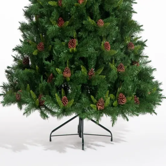Artificial Christmas Tree - 7.5' Unlit - Springfield Pine w/ Pinecone Holiday Tree {5}