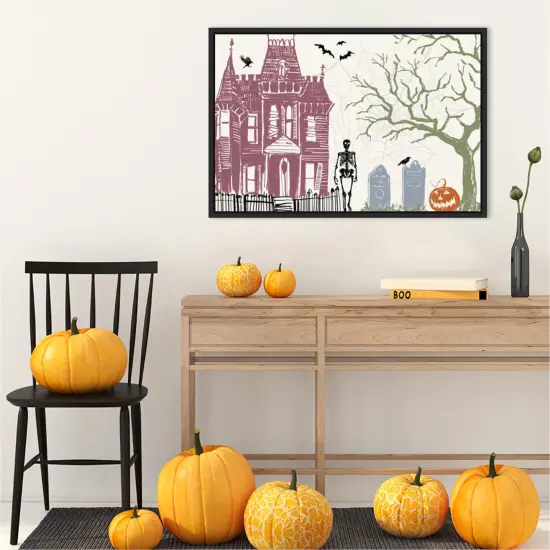 Haunted House I Color by Anne Tavoletti Canvas Art Framed {6}