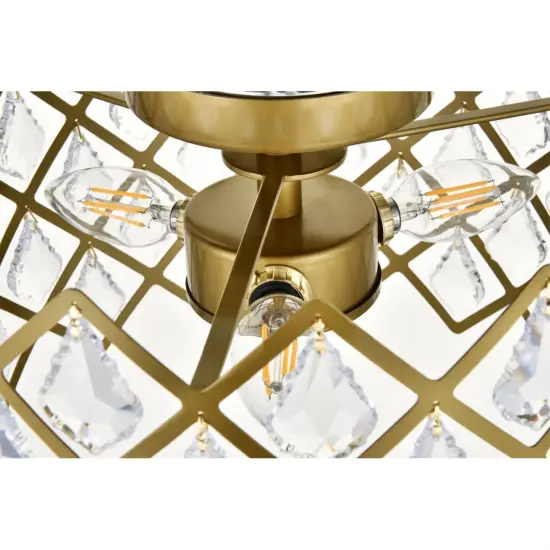 Lyla 13 inch flush mount in brass {5}