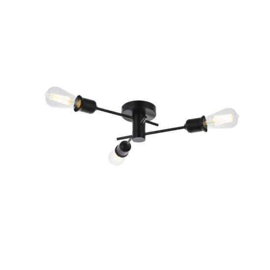 Xavier 3 lights flush mount in black {3}